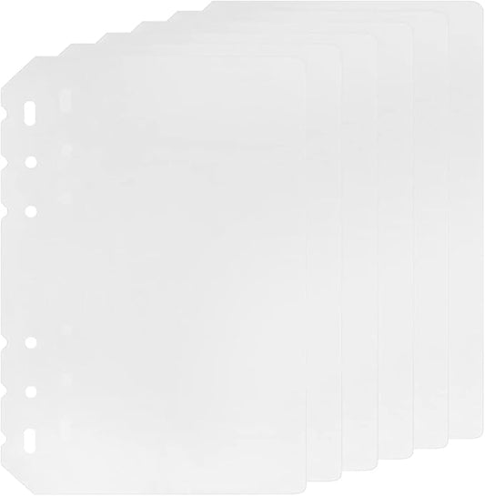 6 Pack A5 6 Holes Binder Divider Plastic Binder Divider Waterproof 6 Holes by Zelten