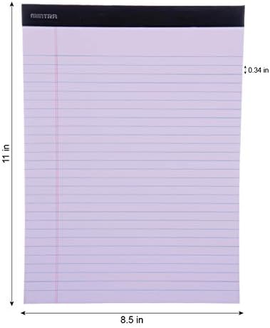 Mintra Office Legal Pads, ((xBasic, 8.5in x 11in, Wide (Pastel), 36pk (6-6pks))-DeskLoop Office