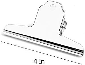 4 Inch Large Bulldog Clip, 10 Pack Stainless Steel File Money Binder Clips - Image 2
