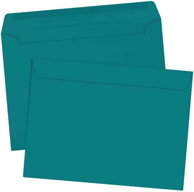 LUXPaper 9 x 12 Booklet Envelopes | Teal | 80lb. Text | 500 Qty - Image 3