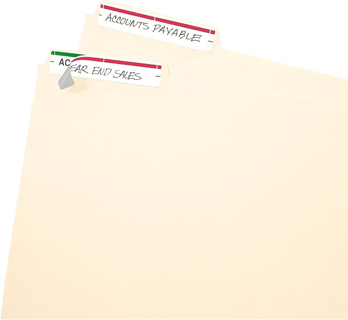 Avery 05201 Print or Write File Folder Labels, 1/3 Cut, Dark Red Bar - Image 3