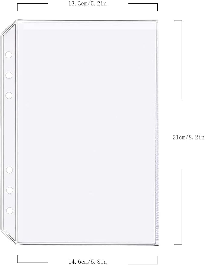 6 Pack A5 6 Holes Binder Pockets Plastic Binder Folders Waterproof 6 Holes - Image 2