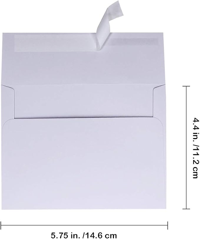 Supla 150 Pcs Bulk A2 Invitation Envelopes in White Peel & Press Self Seal 4 - Image 2