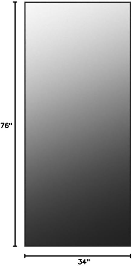 GLSLAND 76"x34" Full Length Mirror Extra Large Hanging or Leaning Rectangle Mirror Aluminum Alloy Thin Frame Bedroom Floor Dressing,Black-DeskLoop Office
