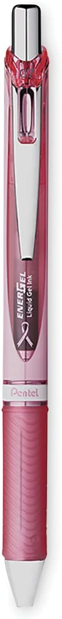 Pentel Pink BCA EnerGel Retractable Liquid Gel Pen, Medium Line, Metal Tip by PentelofAmerica