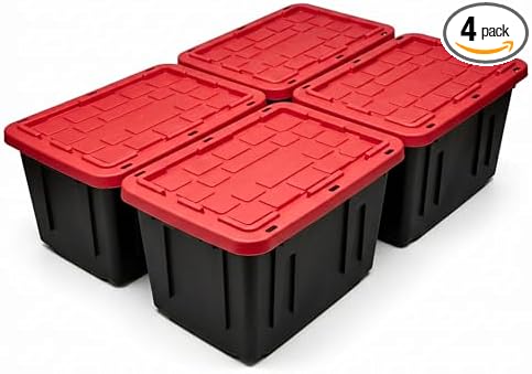 4Pcs 27-gallon Plastic Storage Box, Sturdy and Durable by Unknown