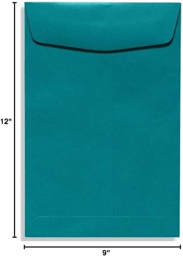 LUXPaper 9 x 12 Open End Envelopes | Peel & Press | Teal | 80lb. Text | 50 Qty - Image 3