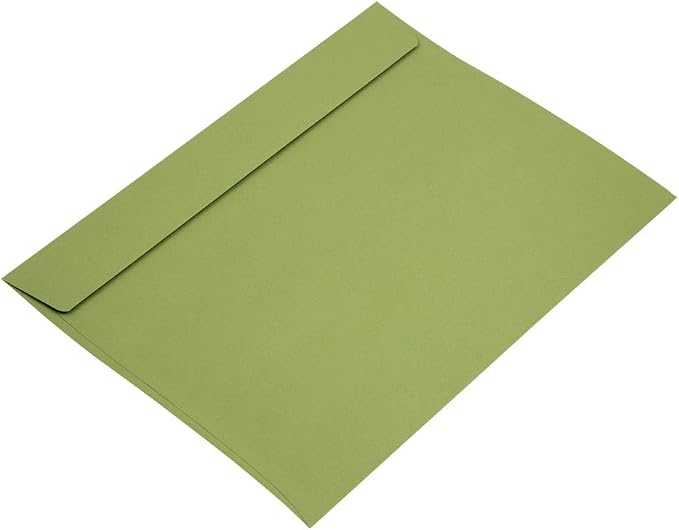 LUXPaper 9 x 12 Booklet Envelopes | Avocado Green | 70lb. Text | 50 Qty - Image 5