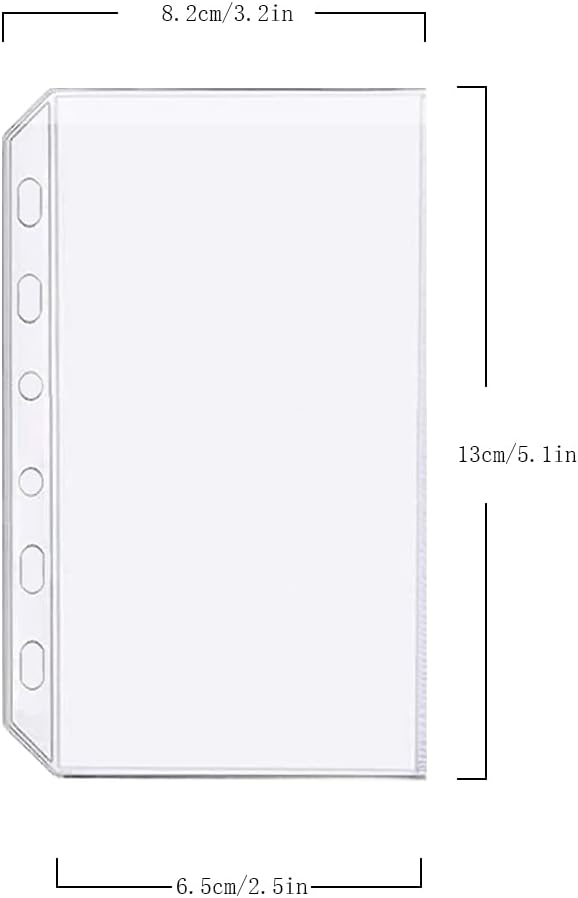 6 Pack A7 6 Holes Binder Pockets Plastic Binder Folders Waterproof 6 Holes - Image 2