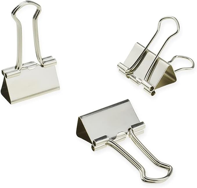 HAHIYO Binder Clips Paper Clamps Spring Steel Sturdy Medium 1.26 inches Width by HAHIYO