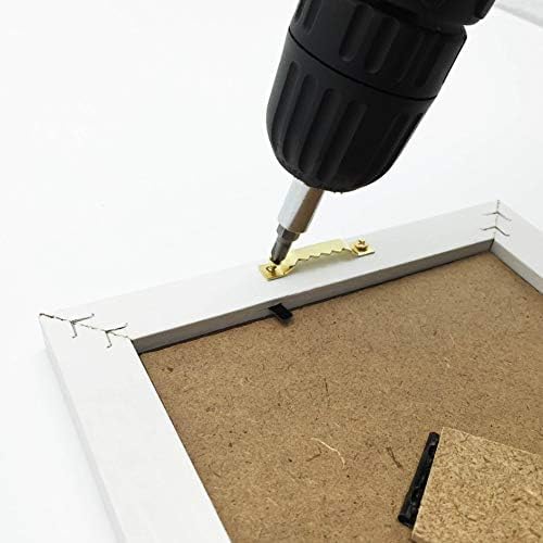 100 Pack Gold Small Sawtooth Picture Hangers Steel Picture Hangers Picture Frames Hangers with Screws Picture Hang Solutions, for Hanging Clock Paintings Artwork Picture Frame Hook Photos(Gold)-DeskLoop Office