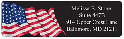 Metallic Prismatic American Flag Rolled Address Labels - Image 4