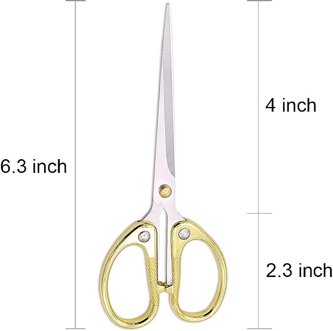 6.3-inch All Stainless Steel Office Scissors, Ultra Sharp Blade Shears - Image 2