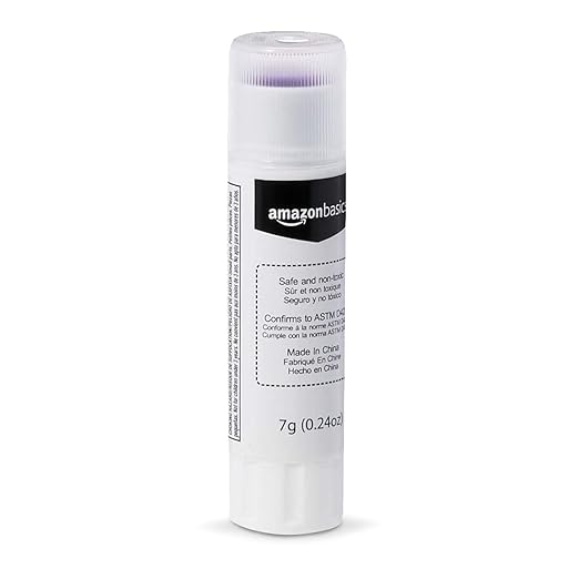 Amazon Basics Purple Washable School Glue, Dries Clear, 0.24-oz. Sticks, 8 Pack of 60, 480 Count Total-DeskLoop Office
