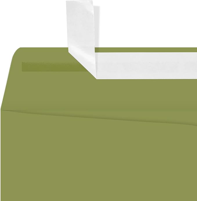 LUXPaper 9 x 12 Open End Envelopes | Peel & Press | Avocado Green | 70lb. Text - Image 4