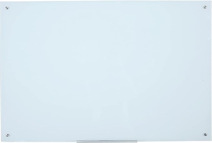 Glass Dry Erase Board - Large Magnetic Whiteboard with Frameless Mounting, Premium Tempered Glass Surface & Accessory Tray - Perfect for Office, Classroom, or Home (48" x 36")-DeskLoop Office