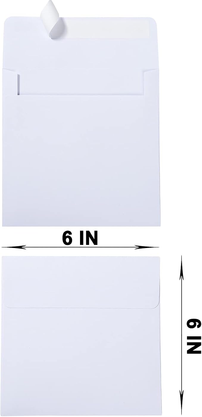 50 Pack 6 x 6 Square Envelopes Self Seal, Greeting Cards, Announcements - Image 2