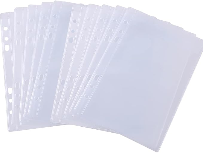 CYFUN DESIGN 10 Sheet Binder Pockets Sleeves Bags A5 Size 6 Hole Binder Folder by CYFUNDESIGN