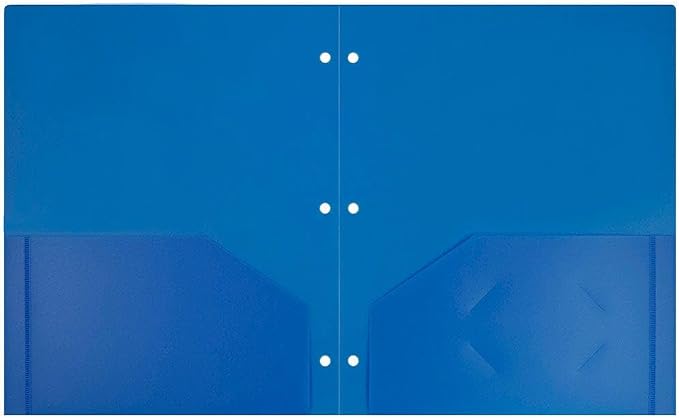 JAM PAPER Heavy Duty Plastic 3 Hole Punch Pocket Folders - Image 2