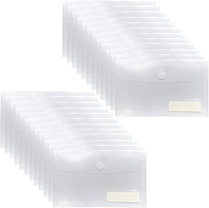 YoeeJob Plastic Envelopes with Hook & Loop Closure, 6x10 Receipt Envelope Money by YoeeJob