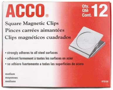 ACCO Square Magnetic Clip, 1 3/4-Inch Size, 12 Per Pack - Image 2