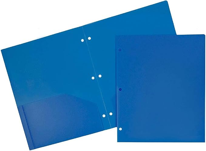 JAM PAPER Heavy Duty Plastic 3 Hole Punch Pocket Folders - Image 4