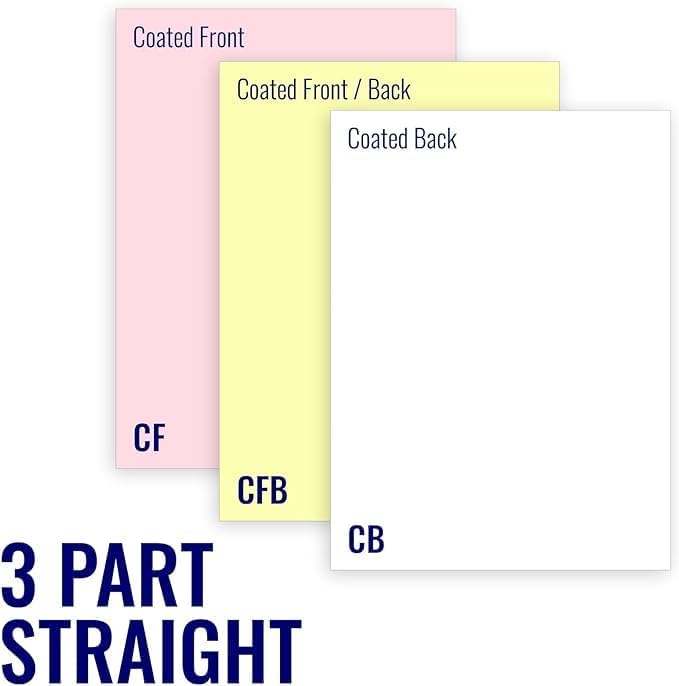 8.5 x 11 Excel One Carbonless Paper, 3 part STRAIGHT/FORWARD (Bright White/Canary/Pink), 1670 Sets, 5010 Sheets, 10 REAMS (Full CASE)-DeskLoop Office