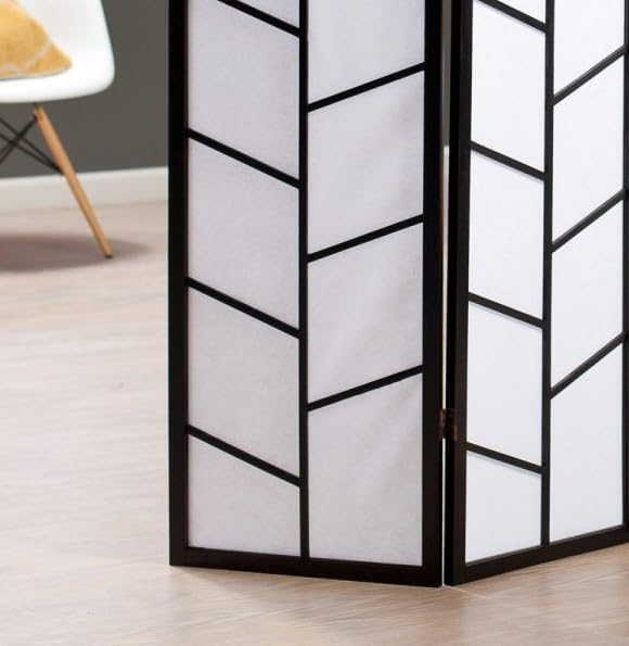 NicBex Room Divider 3 Panel Room Dividers with Heavy-Duty Rice Paper Partition Room Dividers and Folding Privacy Screens Wall Divider for Home, Office, Room Separation,51" W x 2" D x 71" H, Black-DeskLoop Office