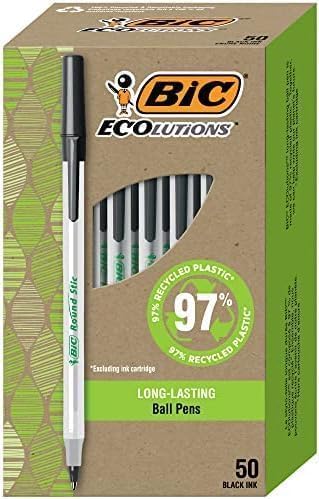 BIC Round Stic Ballpoint Pens, Medium Point 1.0mm by BIC