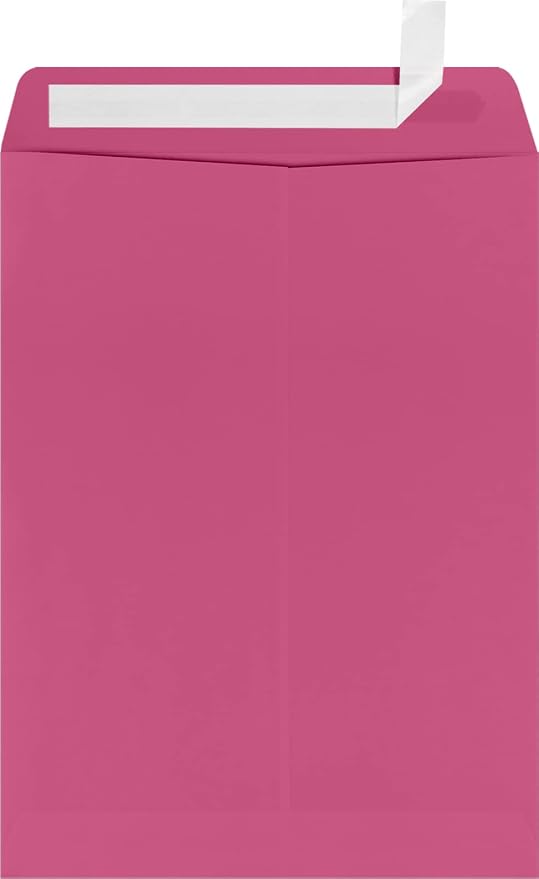 LUXPaper 9 x 12 Open End Envelopes | Peel & Press | Magenta Pink | 80lb. Text | by LUXPaper