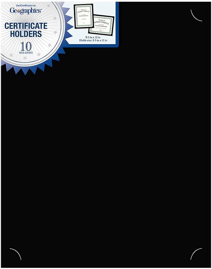 Geographics Black Certificate Holder, 9.5" x 12" - Image 4