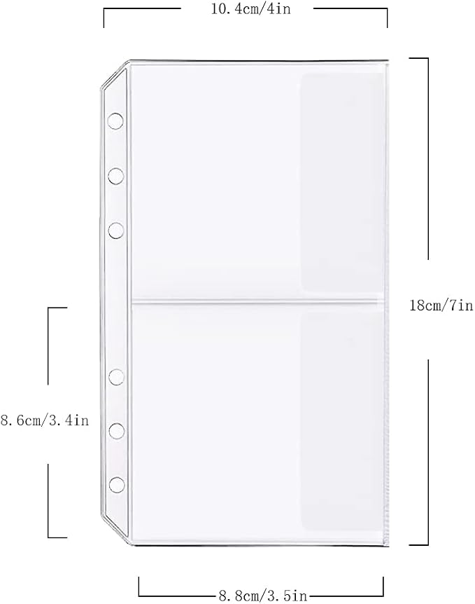 6 Pack A6 6 Holes Binder 2 Pockets Plastic Binder Folders Waterproof 6 Holes - Image 2