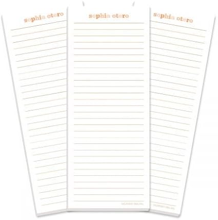 Current Personalized Tangerine Color Wash Lined Shopping List Pads -Set of 3 by Current