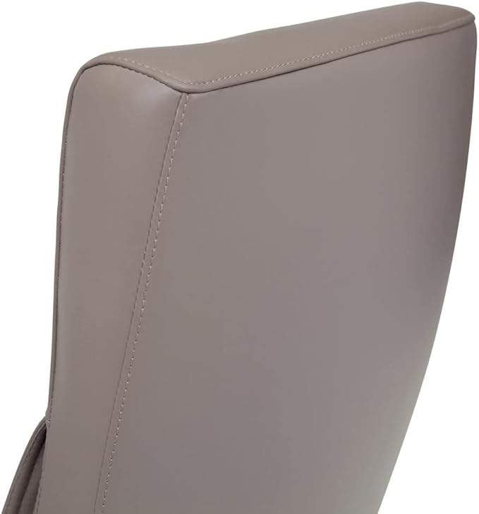 ZURI Forbes Genuine Leather Aluminum Base High Back Executive Chair - Light Grey-DeskLoop Office