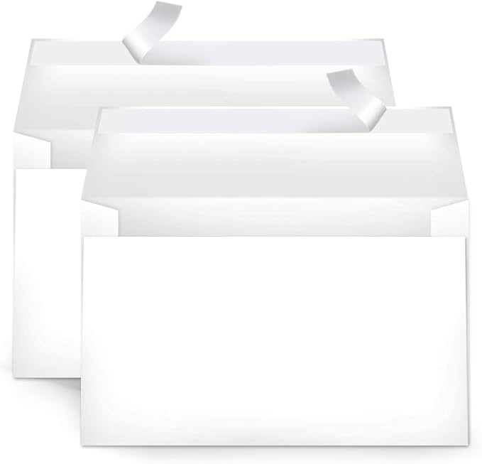 Amazon Basics A9 Blank Invitation Mailing Envelopes, Peel & Seal, No Licking by AmazonBasics