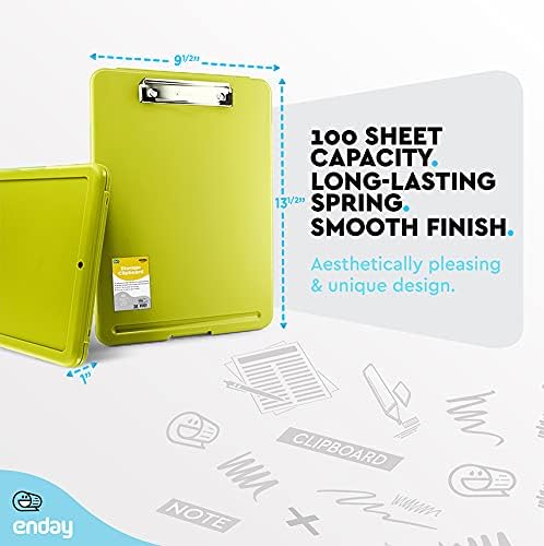 Clipboard with Storage Green, Letter Size Storage Clipboard with Compartments - Image 5