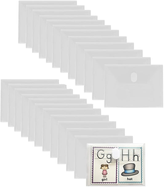 24pcs 4x6 Plastic Clear Envelopes Receipt Coupon Stickers Stamps Storage Case by Croshuki