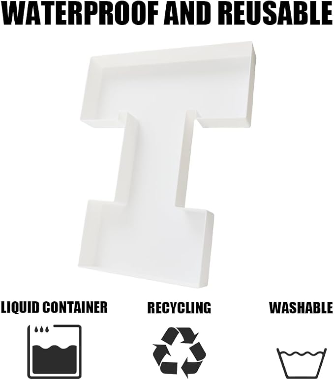 Plastic Fillable Letter Charcuterie Box, 10in Reusable Alphabet Shaped Tray - Image 3