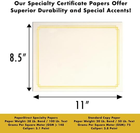 PaperDirect Foil Elegance Specialty Certificates, 50 Sheets of 38lb Cream Paper - Image 4