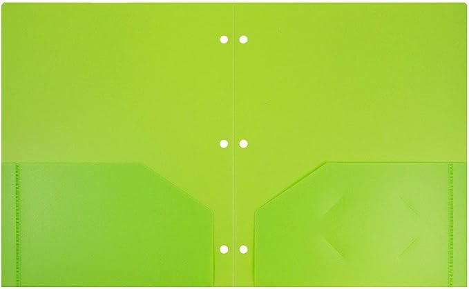 JAM PAPER Heavy Duty Plastic 3 Hole Punch Pocket Folders - Image 2