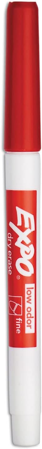 EXPO 86002 Sanford EXPO Low Odor Dry Erase Marker Fine Point Red Box of 12-DeskLoop Office