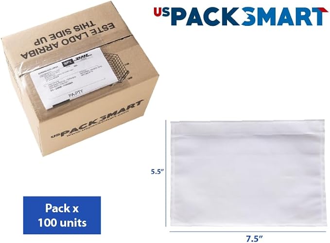 100 Units, 7.5"x5.5" Clear Packing List Shipping Pouches – Heavy Duty - Image 5