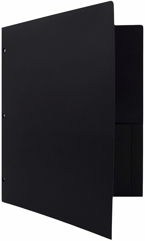 JAM PAPER Heavy Duty Plastic 3 Hole Punch Pocket Folders - Image 3