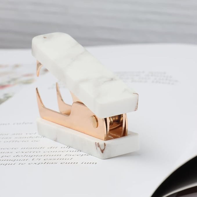 1PC Marble Gold Line Gold Staples Remover Acrylic Luxury Yellow Golden Metal - Image 5
