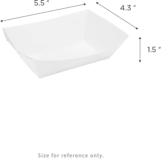Karat White Paper Food Trays Disposable Food Boats - Image 2