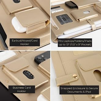 BLU MONACO | Black Vegan Leather Portfolio Binder - Image 5
