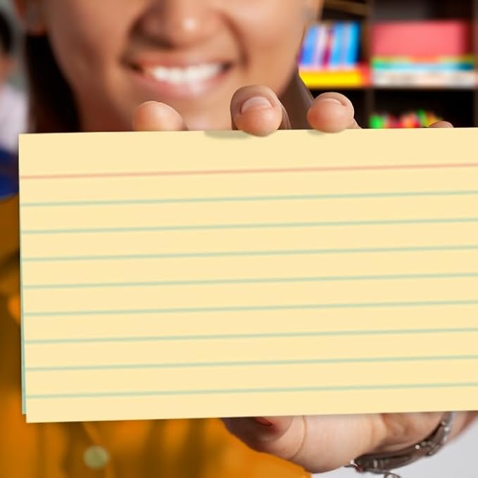 School Smart Ruled Index Cards, 3 x 5 Inches, Canary Yellow - Image 7