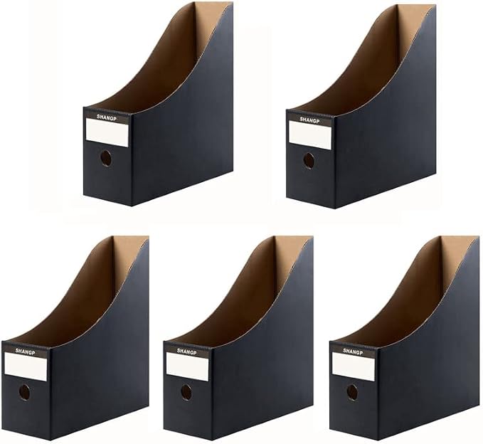 Foldable Desk File Holder Organizer Sturdy Cardboard Magazine Storage Box by Fiyerna