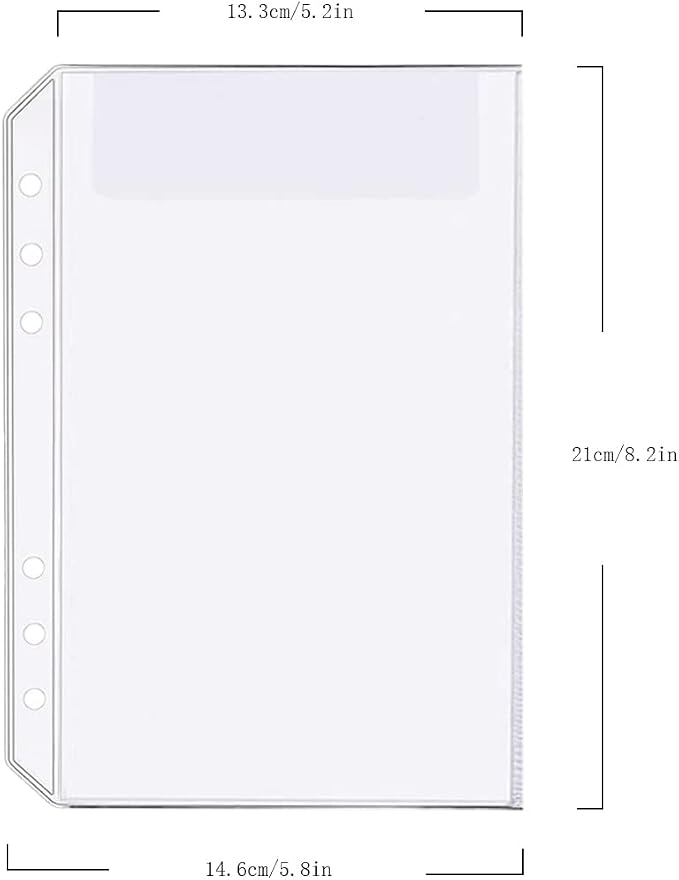 6 Pack A5 6 Holes Binder Bag Plastic Binder Folders Waterproof 6 Holes Holder - Image 2