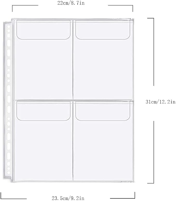 Zelten 4 Pack A4 4 Pockets Binder Folders Waterproof 4/26/30 Holes Divider - Image 2